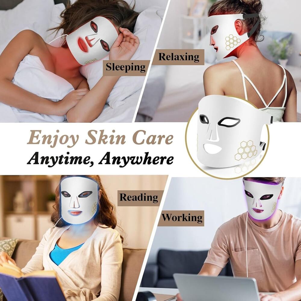 Red Light Therapy for Face, Infrared LED Face Mask Light Therapy 4 Light Wave‎ - Picture 7 of 13